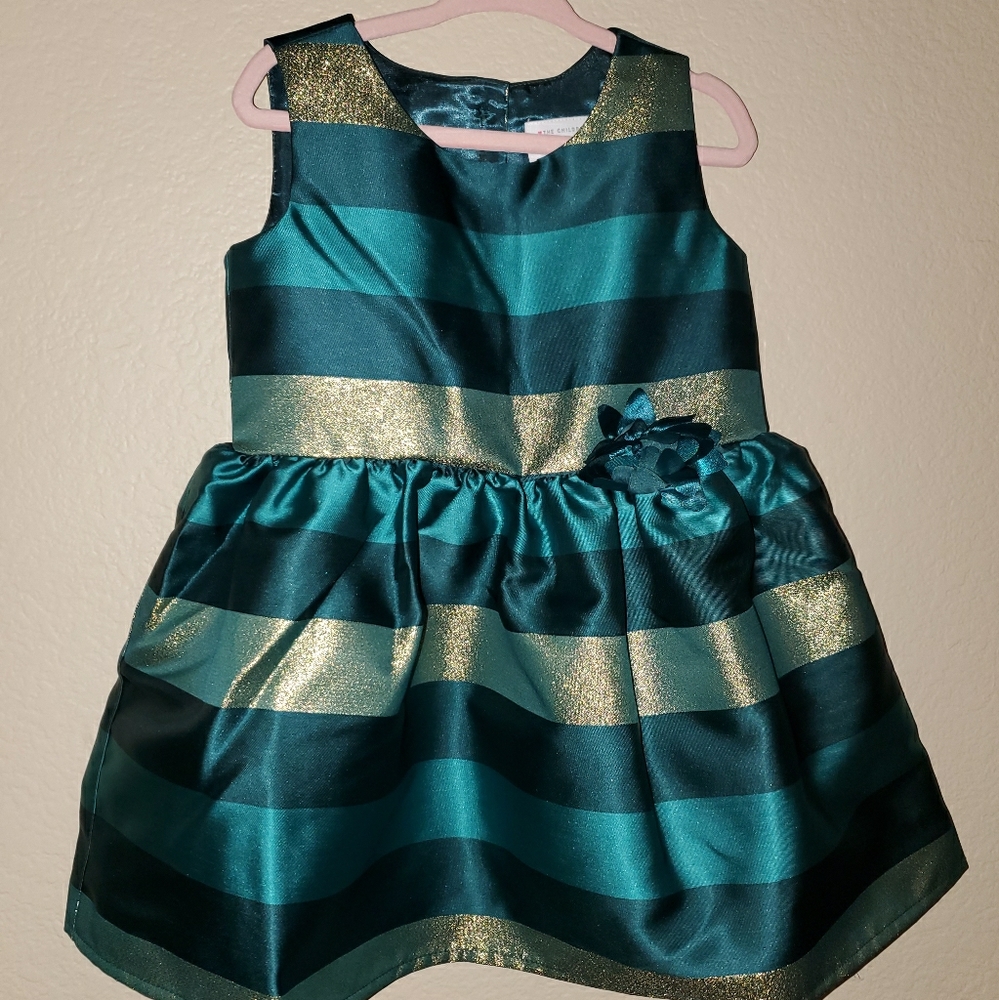 Childrens place green striped dress
